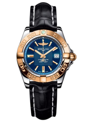 [C71356L2.C813.777P] Galactic 32 Stainless Steel / Rose Gold / Metallica Blue / Croco