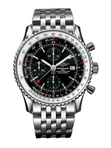 [A2432212/B726/443A] Navitimer World Stainless Steel / Black / Bracelet