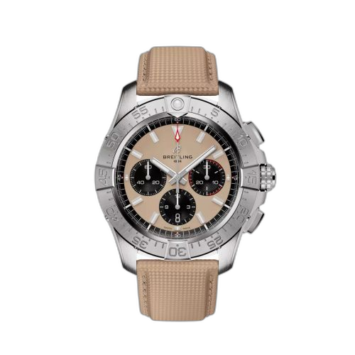 [AB0147101A1X1] Avenger B01 Chronograph 44 Stainless Steel / Sand / Strap