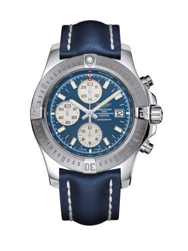 [A1338811/C914/112X/A20D.1] Colt Chronograph Automatic Stainless Steel / Mariner Blue / Calf / Folding