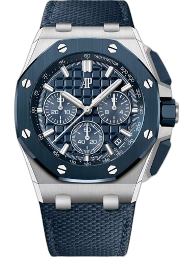 [26420SO.OO.A02VE.01] Royal Oak Offshore 43 Stainless Steel - Blue Nuit, Nuage 50 Ceramic / Blue