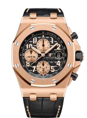 [26470OR.OO.A002CR.02] Royal Oak Offshore 26470 Pink Gold / Black / Alligator