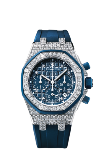 [26092CK.ZZ.D021CA.01] Royal Oak Offshore 26092 Lady Chronograph White Gold / Blue
