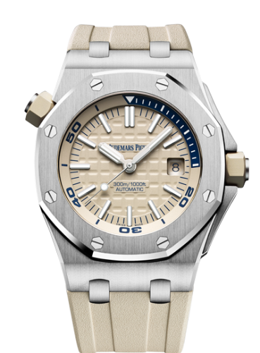 [15710ST.OO.A085CA.01] Royal Oak Offshore Diver Stainless Steel / Beige