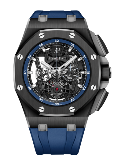 [26407CE.OO.A030CA.01] Royal Oak Offshore Tourbillon Chronograph Openworked Ceramic / Rubber