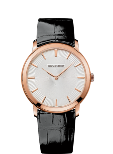 [15180OR.OO.A102CR.01] Jules Audemars 15180 Extra-Thin Pink Gold / Silver Guilloche