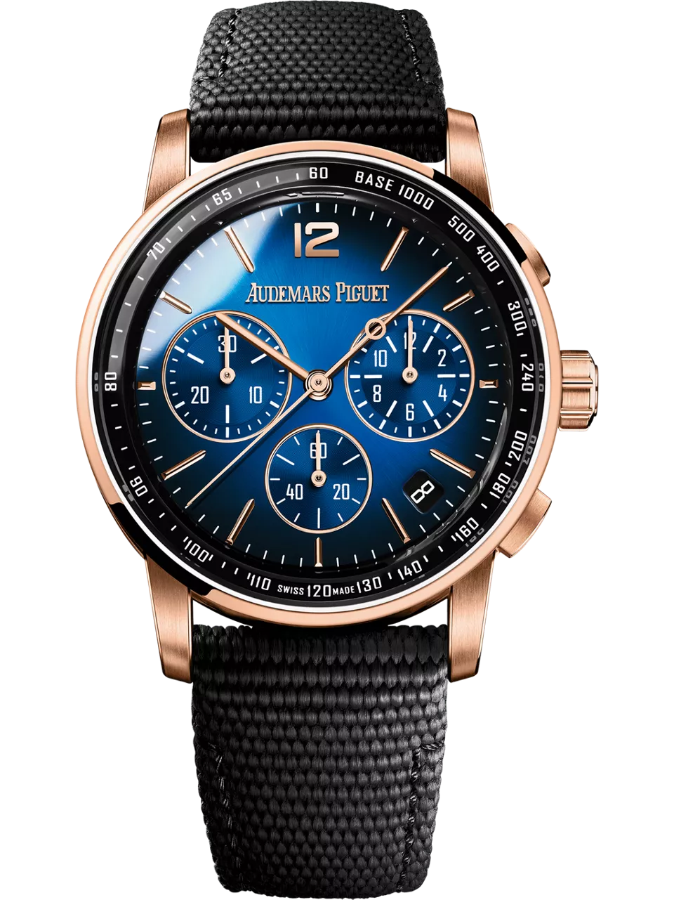 [26393OR.OO.A002KB.03] CODE 11.59 Chronograph Selfwinding Pink Gold / Blue / Fabric
