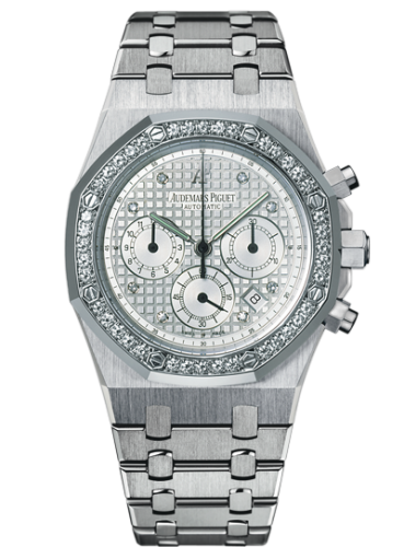 [25966BC.ZZ.1185BC.01] Royal Oak Chronograph 39 White Gold / Silver / Diamond