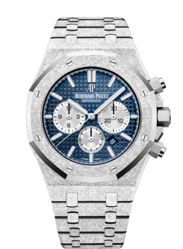 [26331BC.GG.1224BC.02] Royal Oak 41 Chronograph Frosted White Gold / Blue