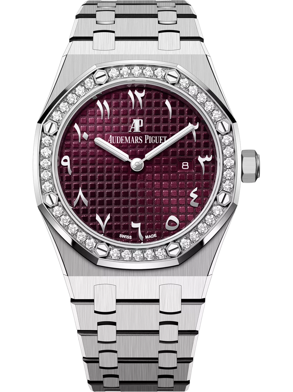 [67651BC.ZZ.1261BC.01] Royal Oak 67651 Quartz White Gold / Purple - Eastern Arabic