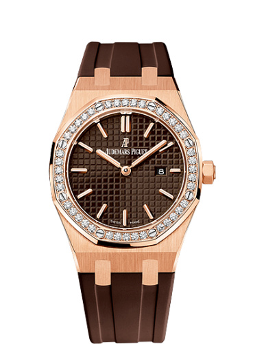 [67651OR.ZZ.D080CA.01] Royal Oak 67651 Quartz Pink Gold / Brown / Rubber