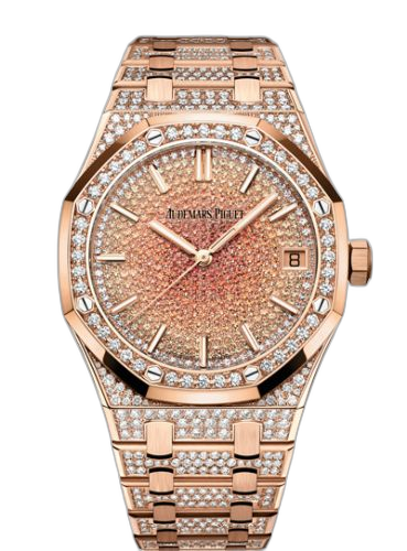 [15502OR.ZZ.1222OR.01] Royal Oak 155020 Pink Gold / Orange Sapphire