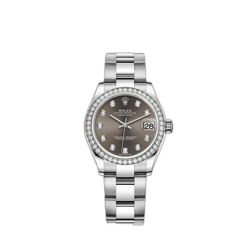 [278384rbr-0009] Datejust 31 Stainless Steel Diamond / Oyster / Grey - Diamond