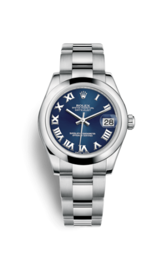 [178240-0036] Datejust 31 Stainless Steel Domed / Oyster / Blue Roman