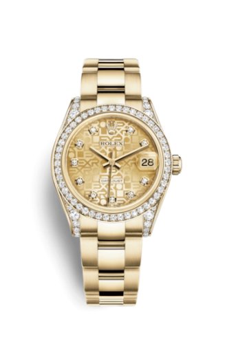 [178158-0044] Datejust 31 Yellow Gold Diamond / Oyster / Champagne Computer