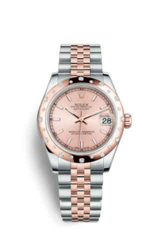 [178341-0023] Datejust 31 Rolesor Everose Domed Diamond / Jubilee / Pink
