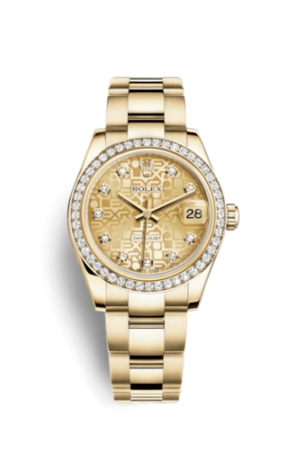 [178288-0084] Datejust 31 Yellow Gold Diamond / Oyster / Champagne Computer