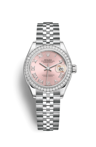 [279384rbr-0005] Lady-Datejust 28 Stainless Steel / Diamond / Pink - Roman / Jubilee