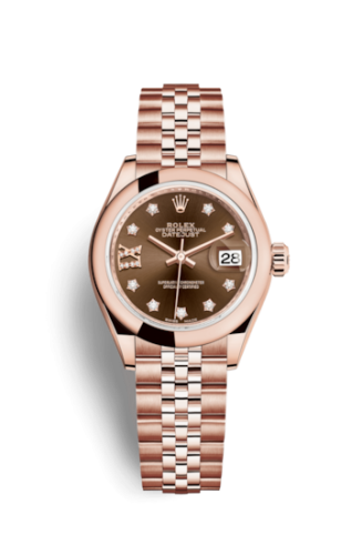 [279165-0004] Lady-Datejust 28 Everose Domed / Jubilee / Chocolate Diamond