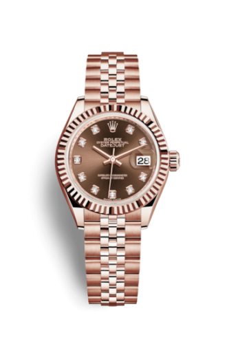 [279175-0010] Lady-Datejust 28 Everose Fluted / Jubilee / Chocolate Diamond