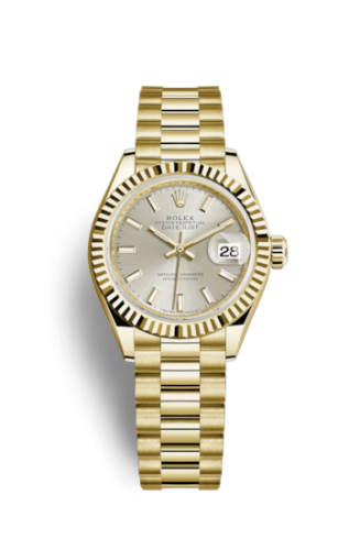 [279178-0005] Lady-Datejust 28 Yellow Gold Fluted / President / Silver