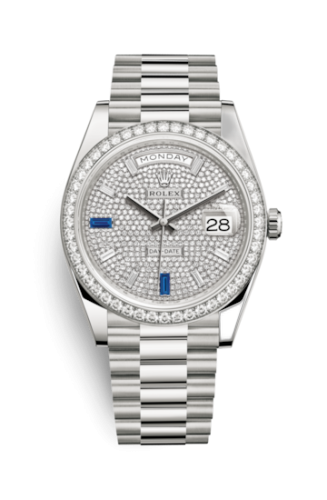 [228349rbr-0036] Day-Date 40 White Gold - Diamond / Paved