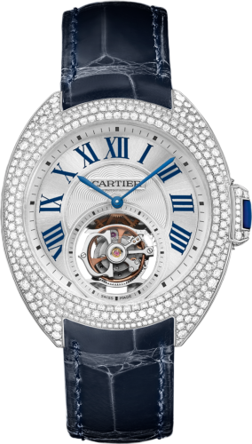 [HPI00933] Clé de Cartier 35 Flying Tourbillon White Gold / Full Diamonds / Red