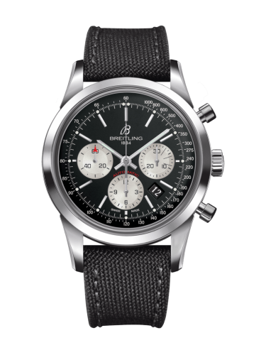 [AB015212/BF26/109W/A20BA.1] Transocean Chronograph Stainless Steel / Reverse Panda / Military / Pin