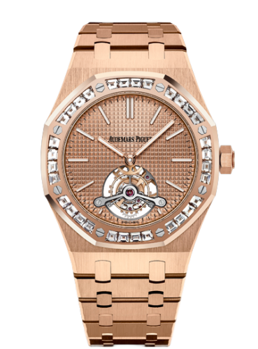 [26514OR.ZZ.1220OR.01] Royal Oak Ultra Thin Tourbillon Pink Gold / Baguette / Westime