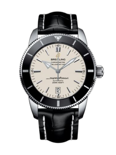 [AB202012/G828/760P/A20BA.1] Superocean Heritage II 46 Stainless Steel / Black / Silver / Croco / Pin