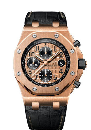 [26470OR.OO.A002CR.01] Royal Oak Offshore 26470 Pink Gold / Pink Gold / Alligator