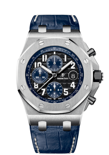 [26470ST.OO.A028CR.01] Royal Oak Offshore 26470 Stainless Steel / Black / Alligator