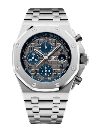 [26474TI.OO.1000TI.01] Royal Oak OffShore 42 Chronograph Titanium / Grey / Bracelet / QE II Cup