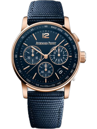 [26393OR.OO.A027KB.0] CODE 11.59 Chronograph Selfwinding Pink Gold / Blue / Fabric