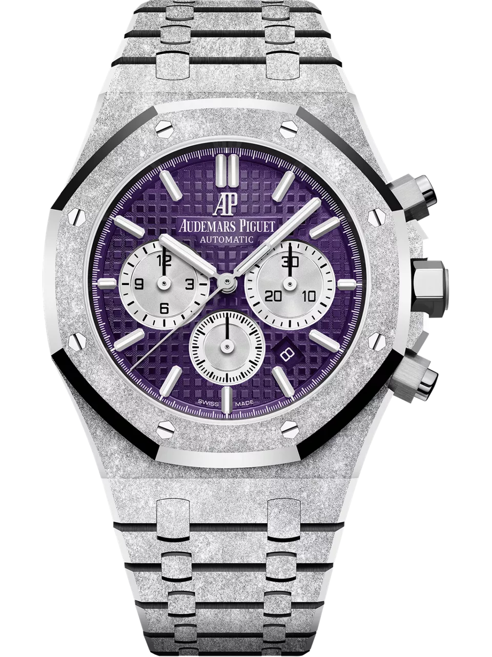 [26331BC.GG.1224BC.01] Royal Oak 41 Chronograph Frosted White Gold / Purple