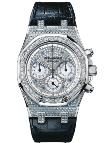 [26068BC.ZZ.D002CR.01] Royal Oak Chronograph 39 White Gold / Diamond / Strap