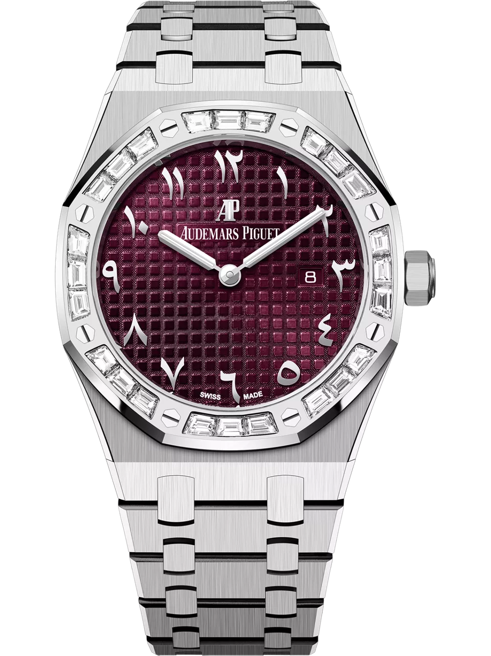 [67656BC.ZZ.1261BC.01] Royal Oak 67656 Quartz White Gold / Purple - Eastern Arabic