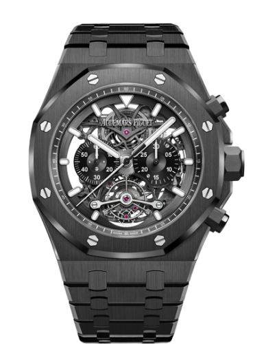 [26343CE.OO.1247CE.01] Royal Oak 26343 Tourbillon Chronograph Openworked Ceramic