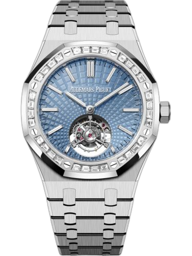 [26535PT.ZZ.1220PT.01] Royal Oak Self-Winding Flying Tourbillon Platinum - Baguette / Ice Blue