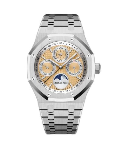 [26611PT.OO.1220PT.01] Royal Oak Perpetual Calendar 41 Platinum / Salmon