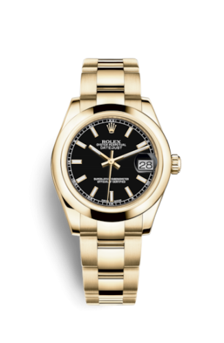 [178248-0019] Datejust 31 Yellow Gold Domed / Oyster / Black