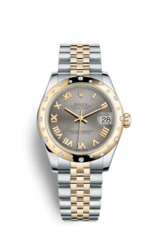 [178343-0022] Datejust 31 Rolesor Yellow Domed Diamond / Jubilee / Steel Roman