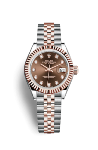 [279171-0011] Lady-Datejust 28 Rolesor Rose Fluted / Jubilee / Chocolate Diamond