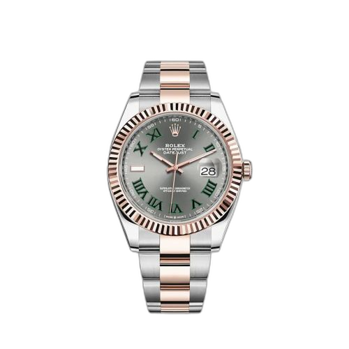 [126331-0015] Datejust 41 Rolesor Everose Fluted / Oyster / Slate - Roman