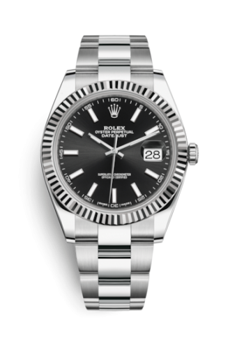 [126334-0017] Datejust 41 Stainless Steel Fluted / Oyster / Black